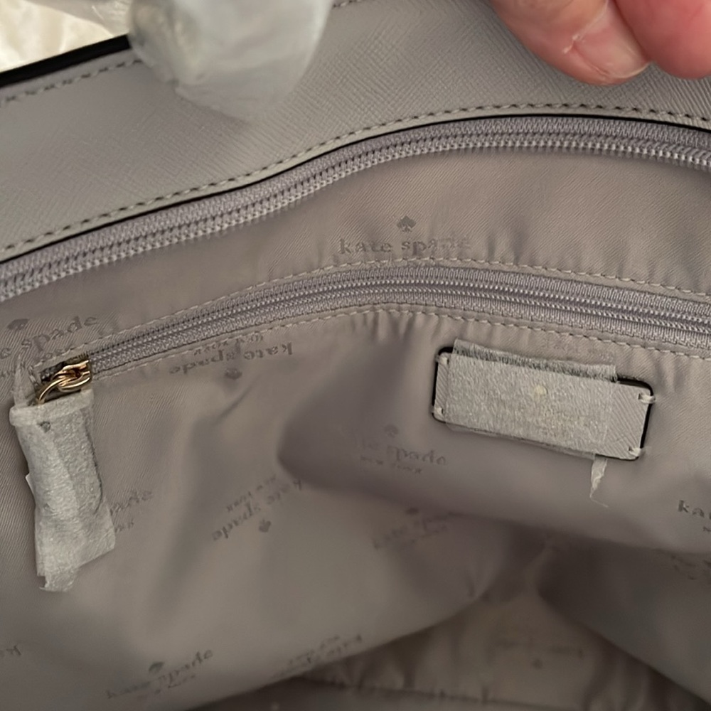 Brand new with tags, Kate Spade Saffiano leather bag in platinum gray. - Picture 7 of 7
